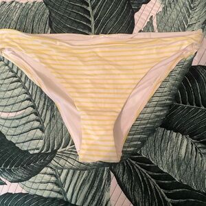 H&M Yellow and White Striped Bikini Bottom sz 10